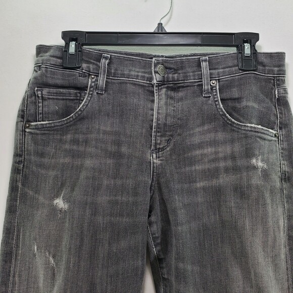 A Gold E 26 Isabel Slim Fit Boyfriend Agolde Grey Distressed Holes Low Rise - Picture 6 of 11